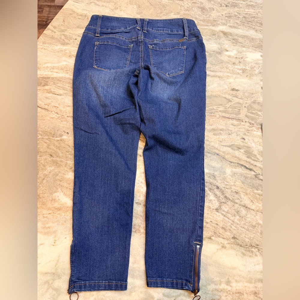 1822 Denim Blue Stretch Jeans Mid Rise Skinny Slim Leg Size 10P - Picture 7 of 12